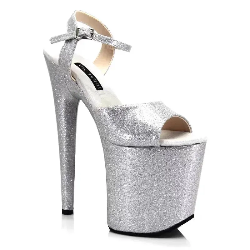 20cm super high heels sandals sexy and fashionable runway steel tube dance shoes