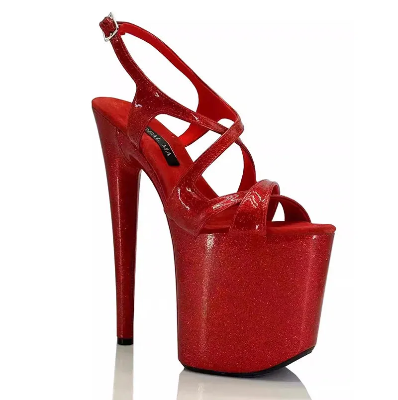 20cm super high heels sandals sexy and fashionable runway steel tube dance shoes