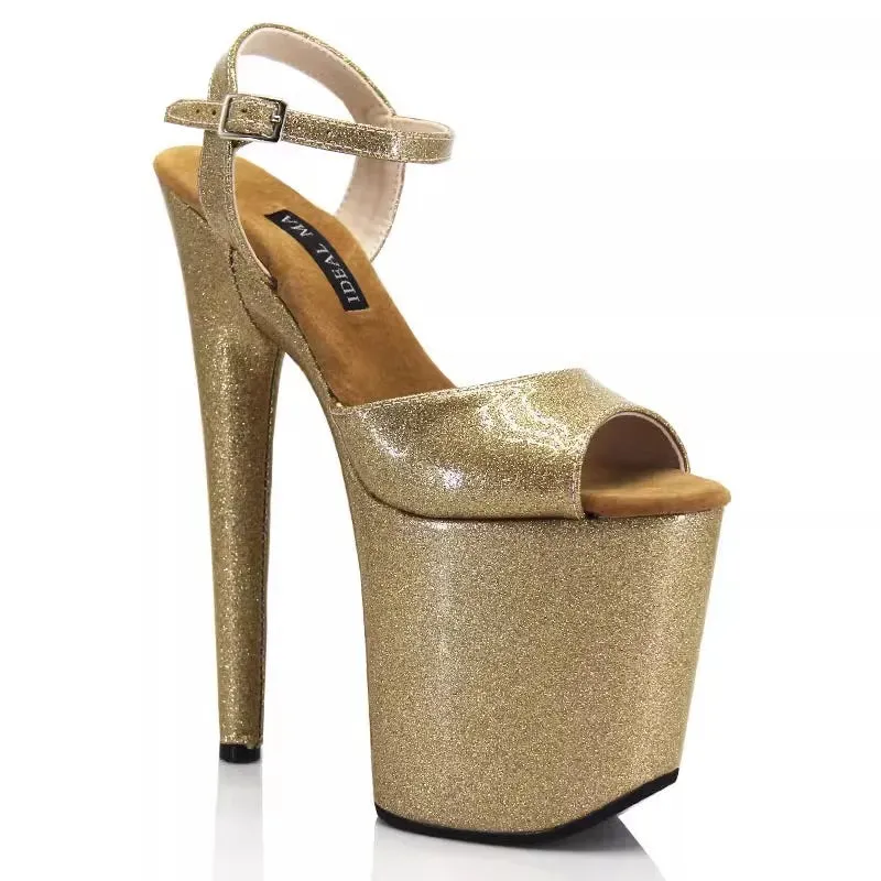 20cm super high heels sandals sexy and fashionable runway steel tube dance shoes