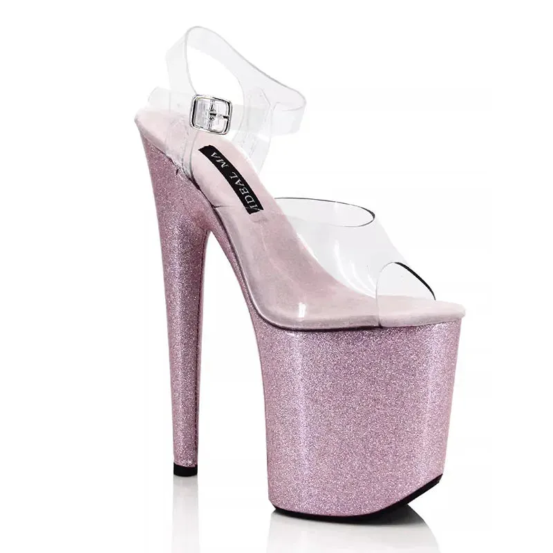 20cm super high heels sandals sexy and fashionable runway steel tube dance shoes