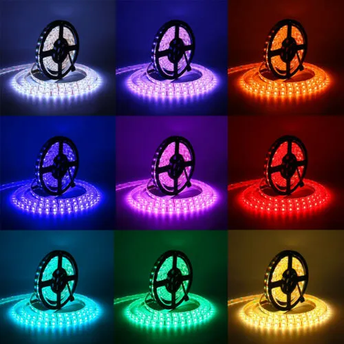 5M RGB 3528 5050 Waterproof LED Strip Light SMD 44 IR Remote 12V Power Full Kit