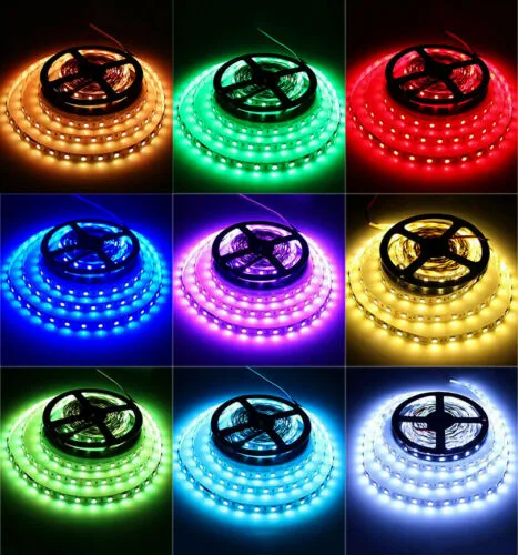 5M RGB 3528 5050 Waterproof LED Strip Light SMD 44 IR Remote 12V Power Full Kit