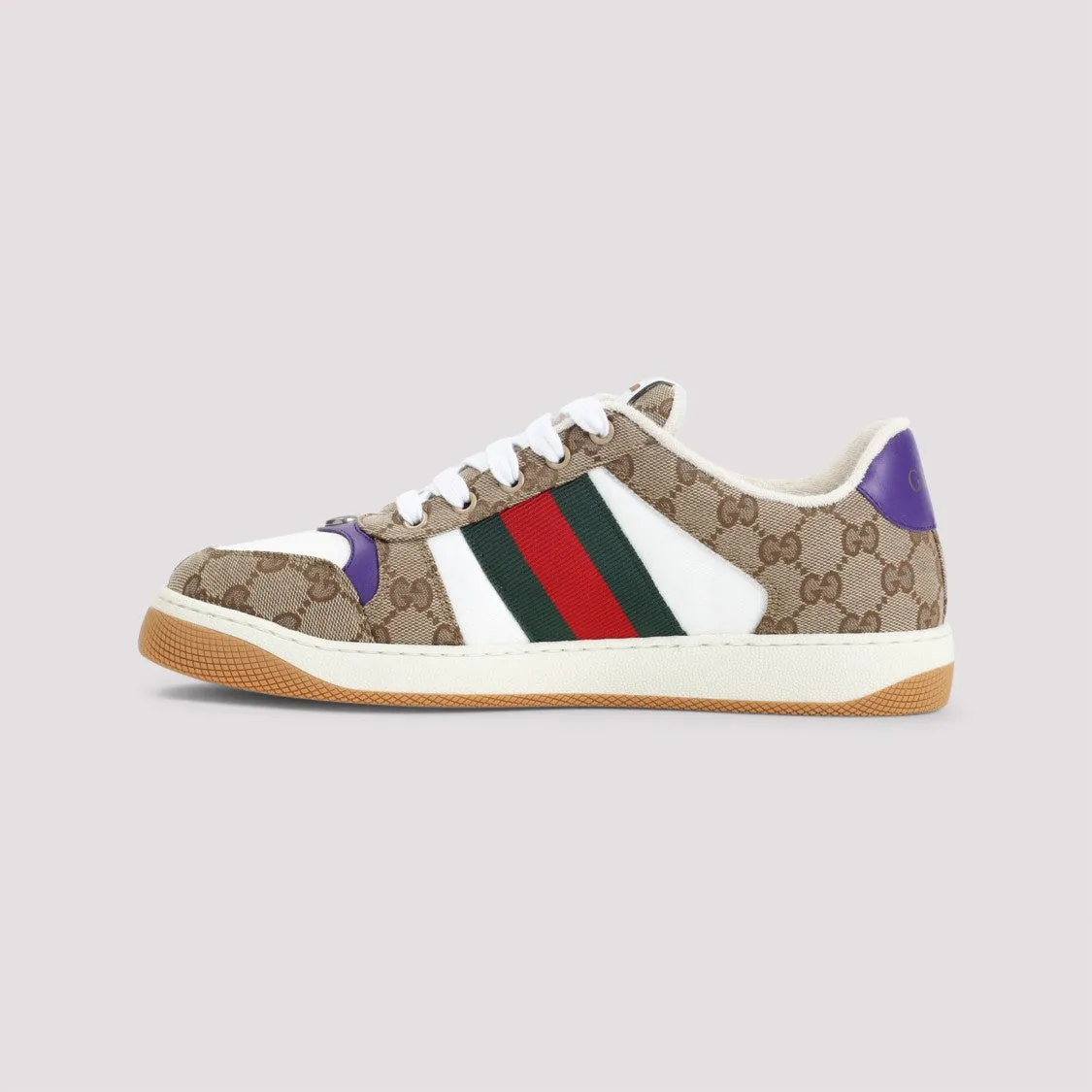 Beige Ebony Textile Gg Supreme Screener Sneakers