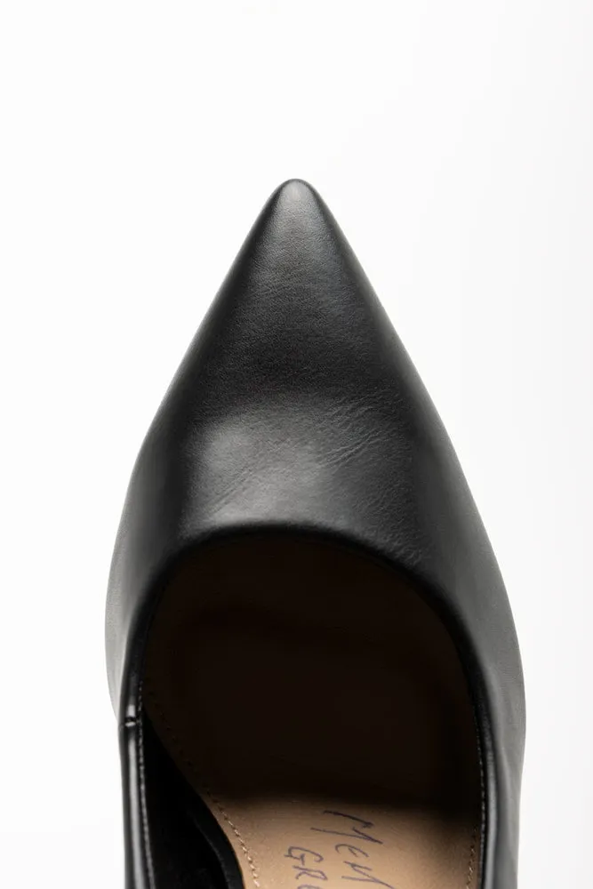 Block Heel Court Shoe Black