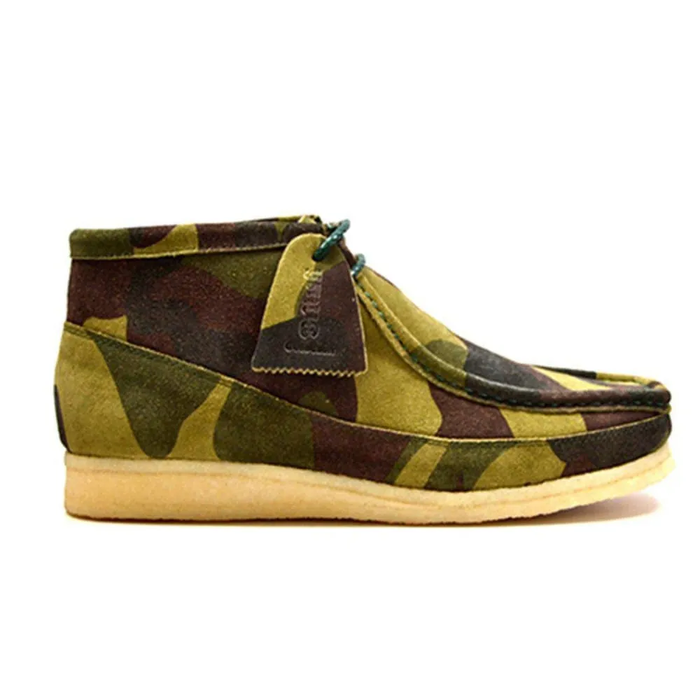 British Walkers Walker 100 Men's Green Camo Leather and Suede High Tops Ankle Boots