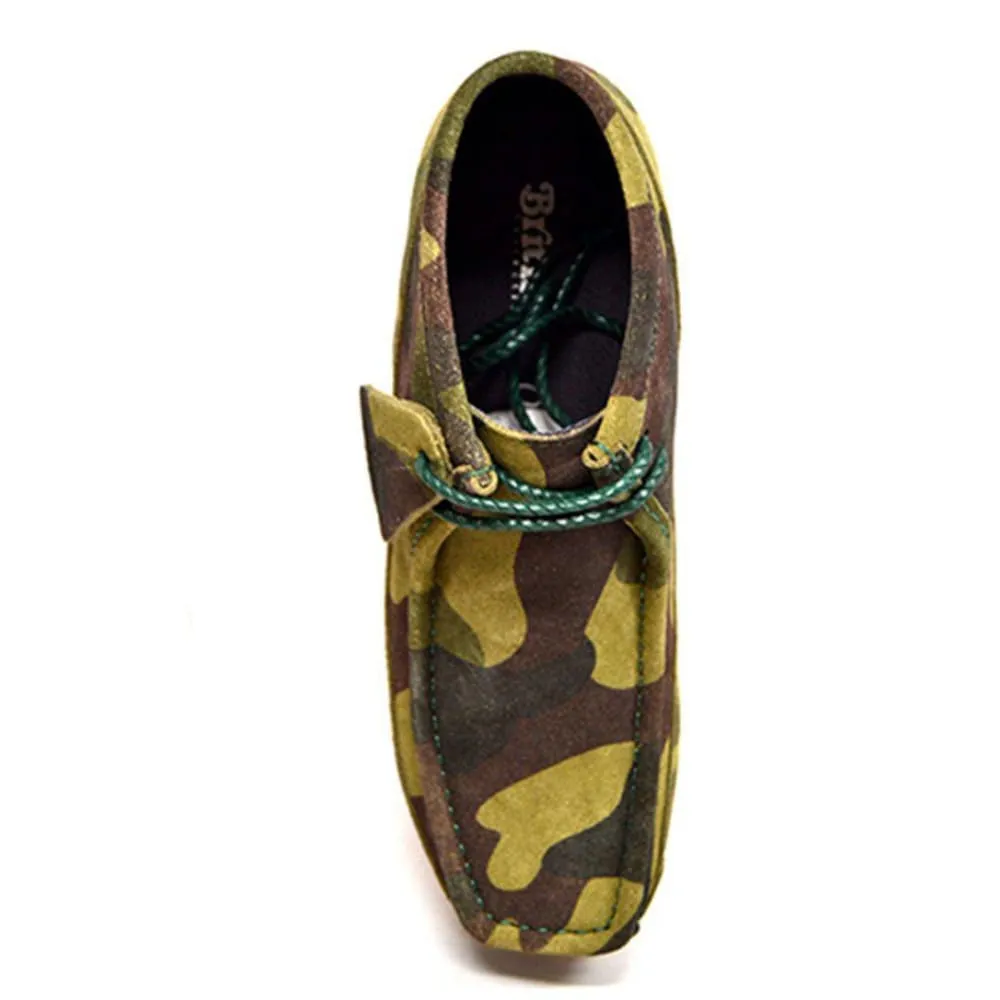 British Walkers Walker 100 Men's Green Camo Leather and Suede High Tops Ankle Boots
