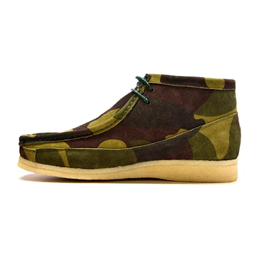 British Walkers Walker 100 Men's Green Camo Leather and Suede High Tops Ankle Boots