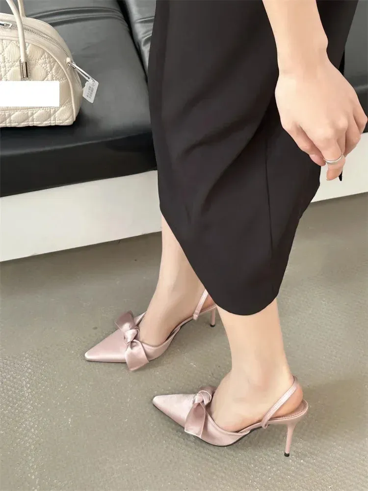 Butterfly-knot Thin High Heels Women Pumps