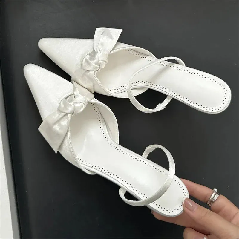 Butterfly-knot Thin High Heels Women Pumps
