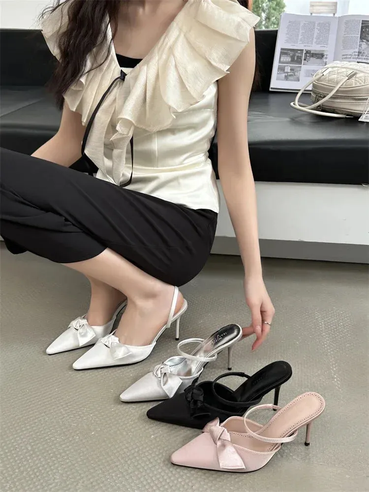 Butterfly-knot Thin High Heels Women Pumps
