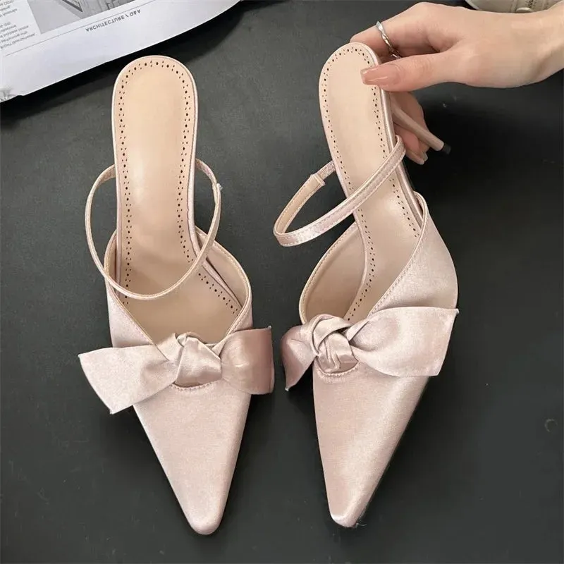 Butterfly-knot Thin High Heels Women Pumps