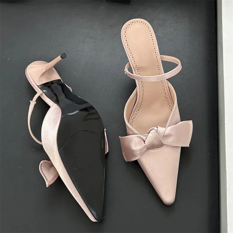 Butterfly-knot Thin High Heels Women Pumps