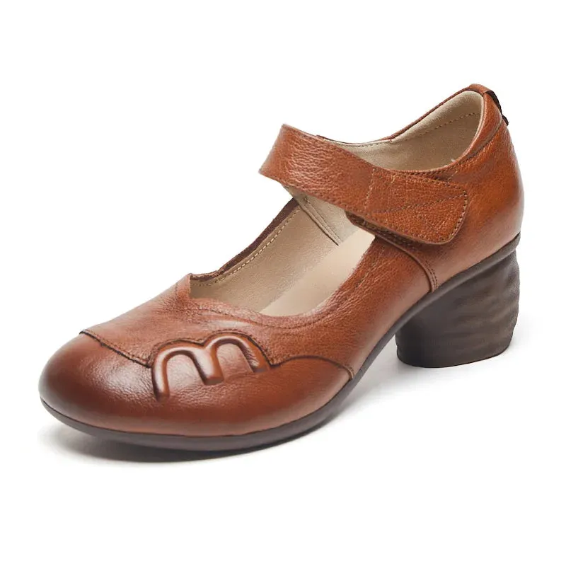 Cerise - Comfortable low-heeled Flower Sandals
