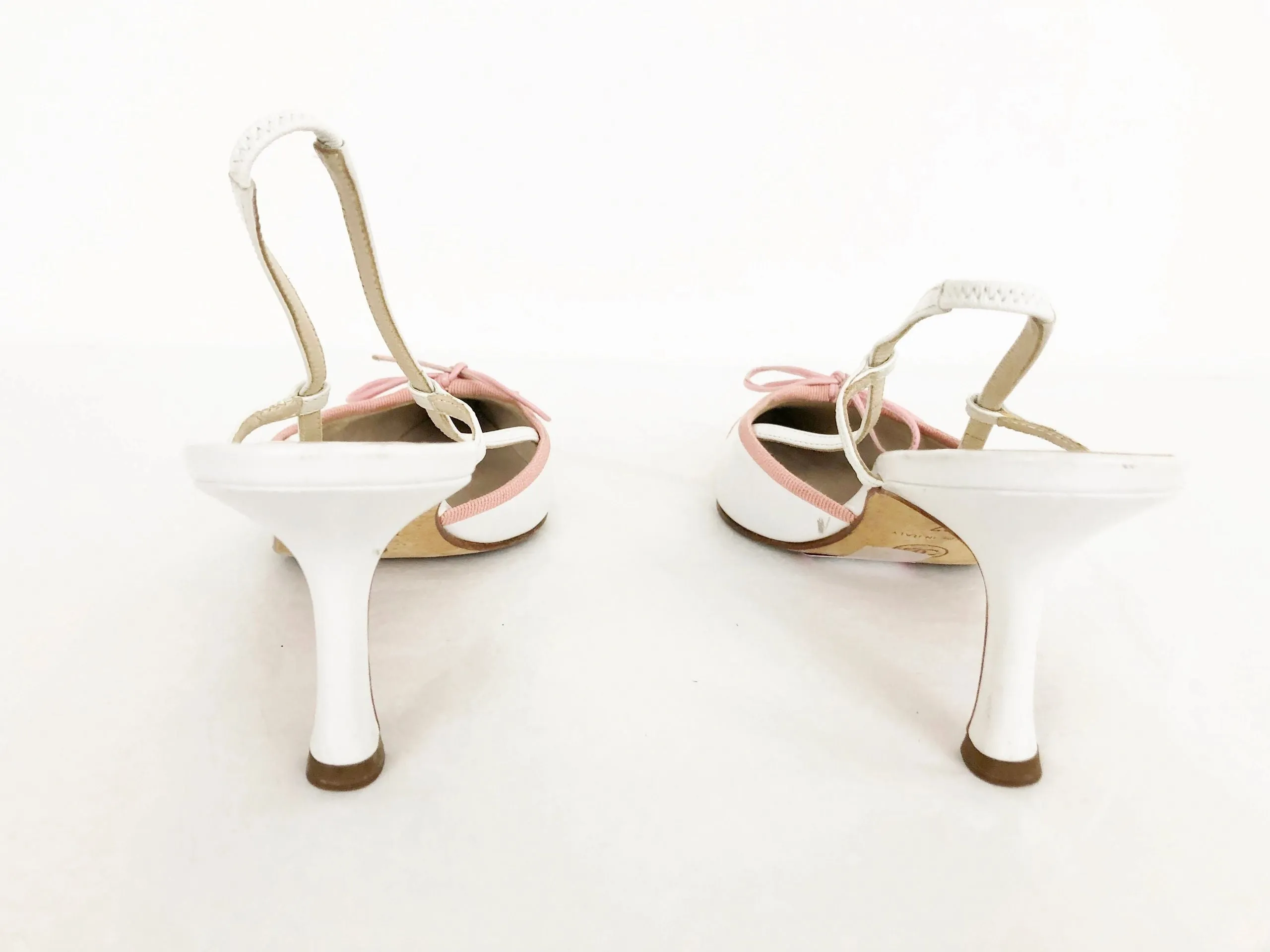 Chanel Cc Cap-Toe Slingbacks Size 37 It (7 Us)