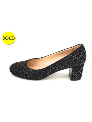 Chanel Suede Quilted Pump Size 39 It (9 Us)