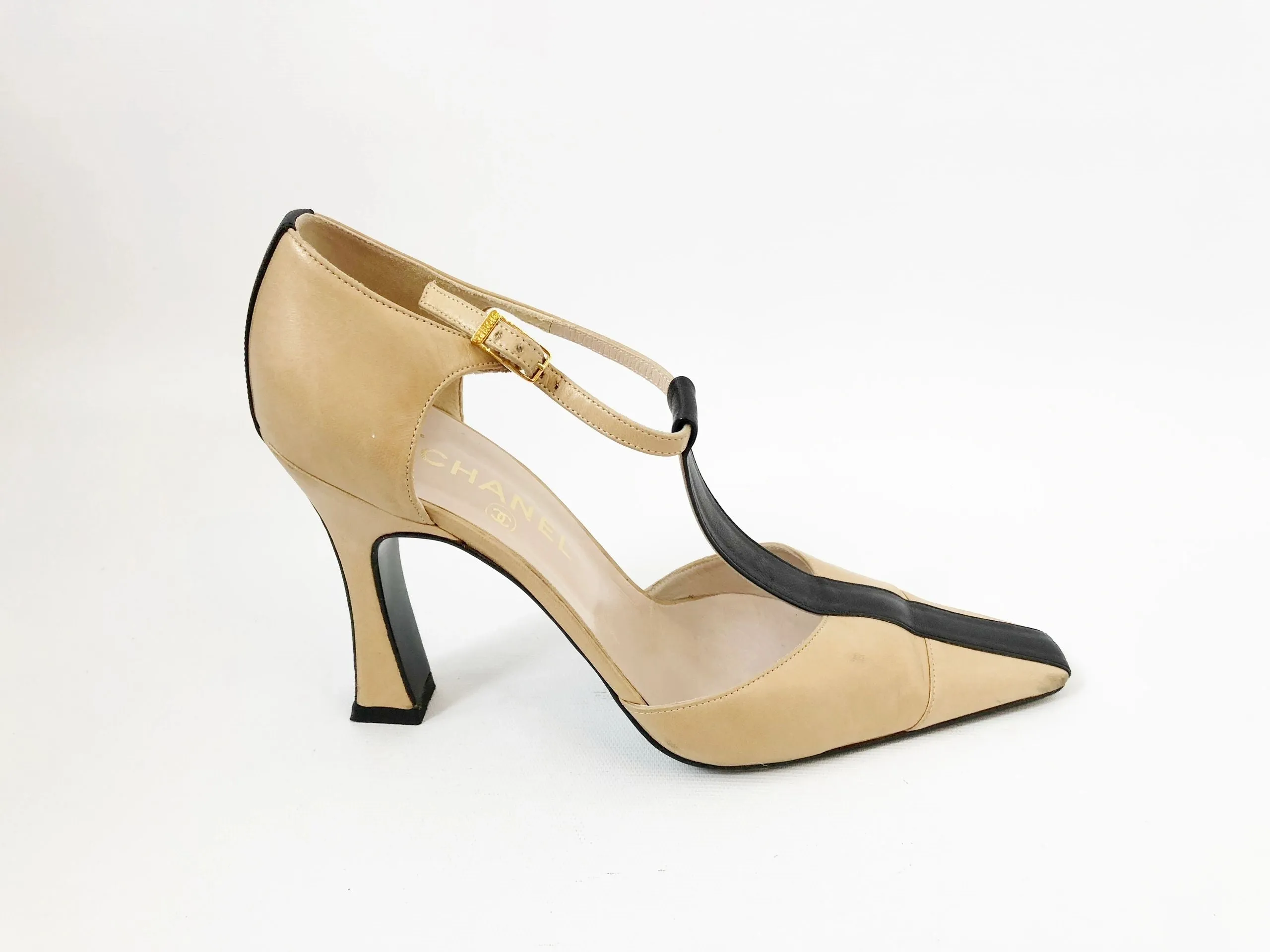 Chanel T-Strap Pump Size 39.5 It (9.5 Us)