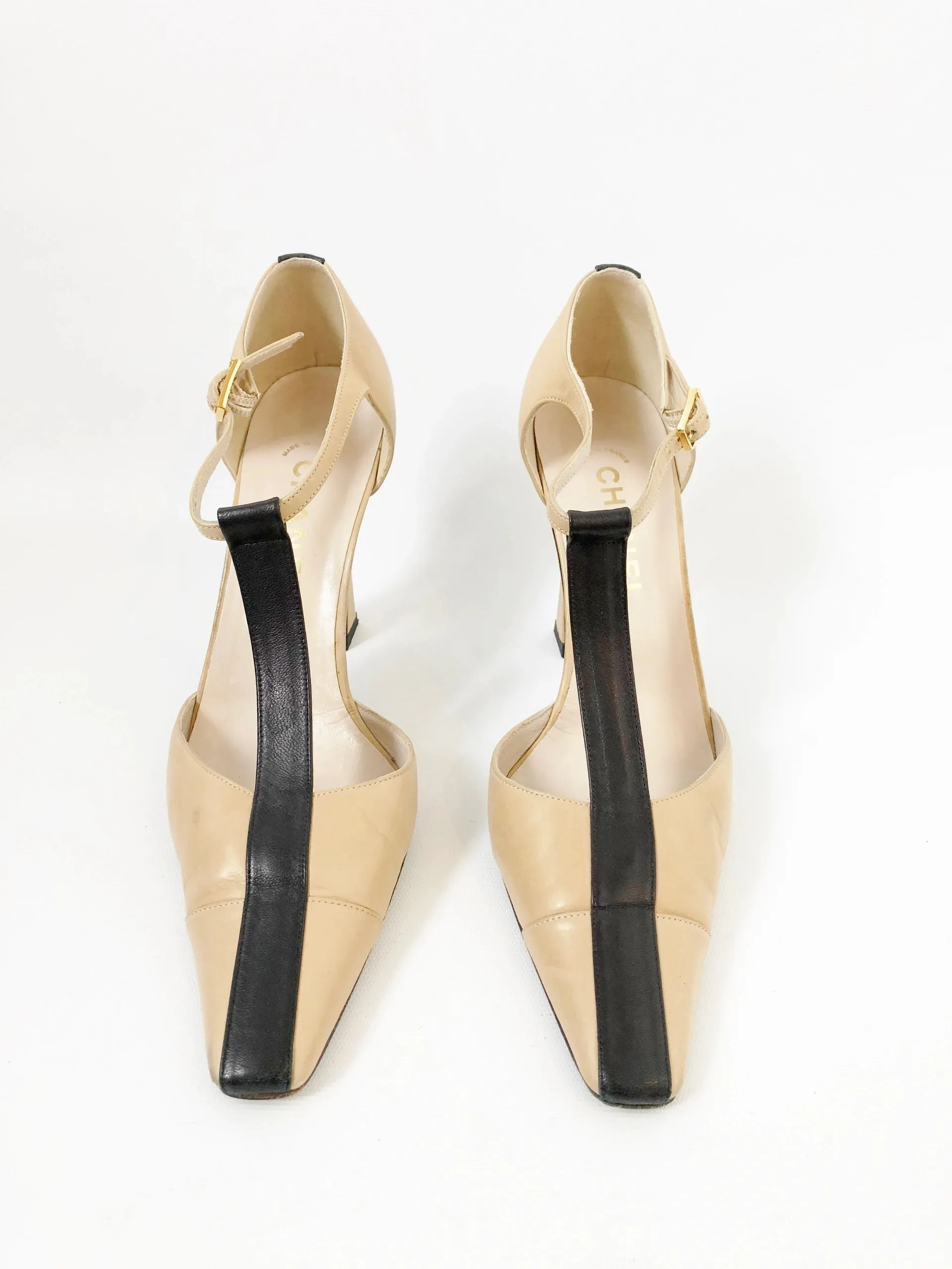 Chanel T-Strap Pump Size 39.5 It (9.5 Us)