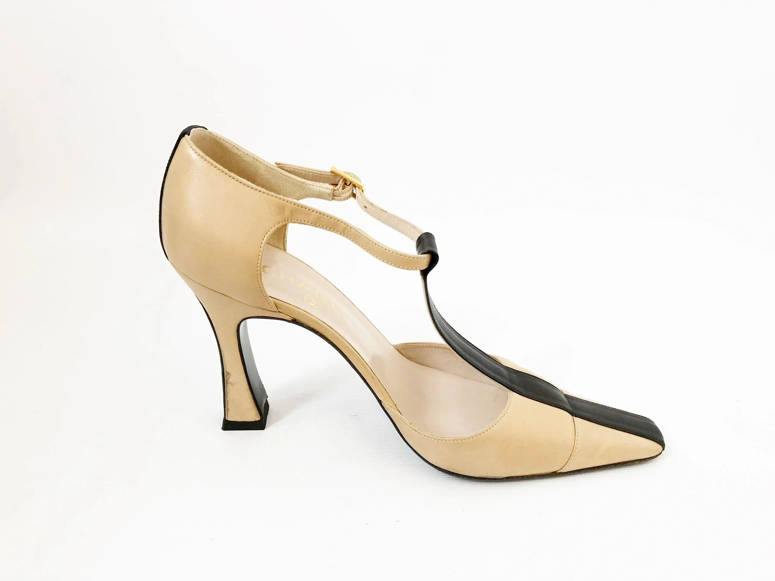 Chanel T-Strap Pump Size 39.5 It (9.5 Us)