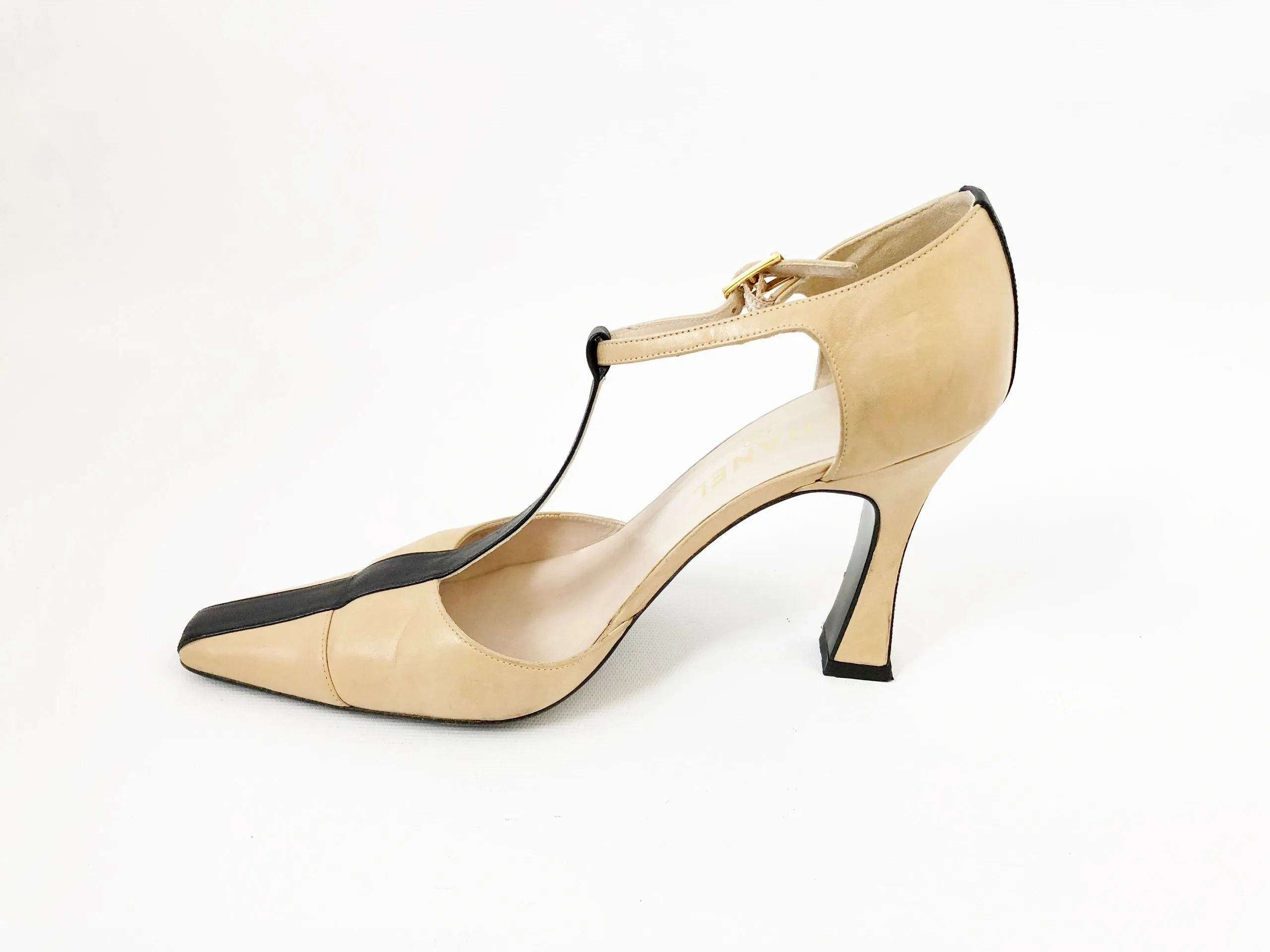 Chanel T-Strap Pump Size 39.5 It (9.5 Us)