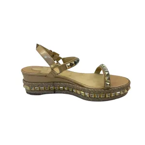 Christian Louboutin Beige Patent Leather Cataclou Sandals EU 39