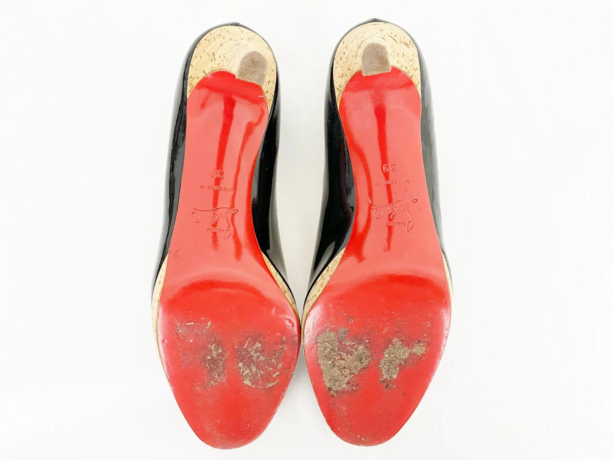 Christian Louboutin Cork Heel Pump Size 39 It (9 Us)