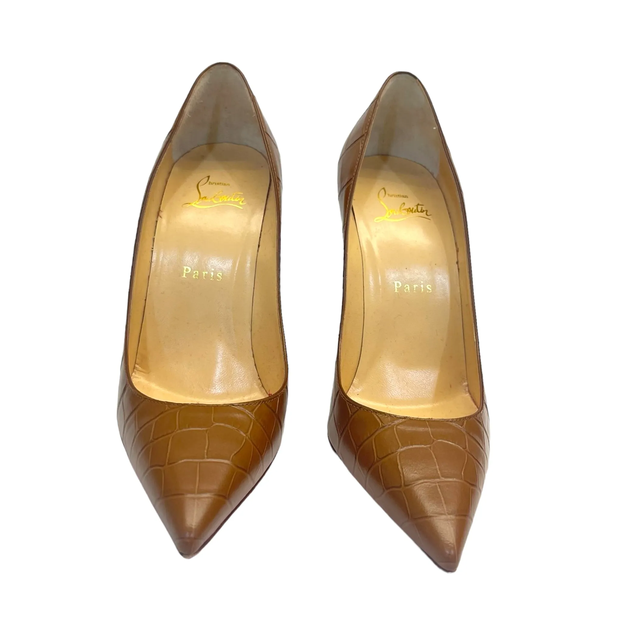 Christian Louboutin Kate Alligator Embossed Pumps Size EU 38