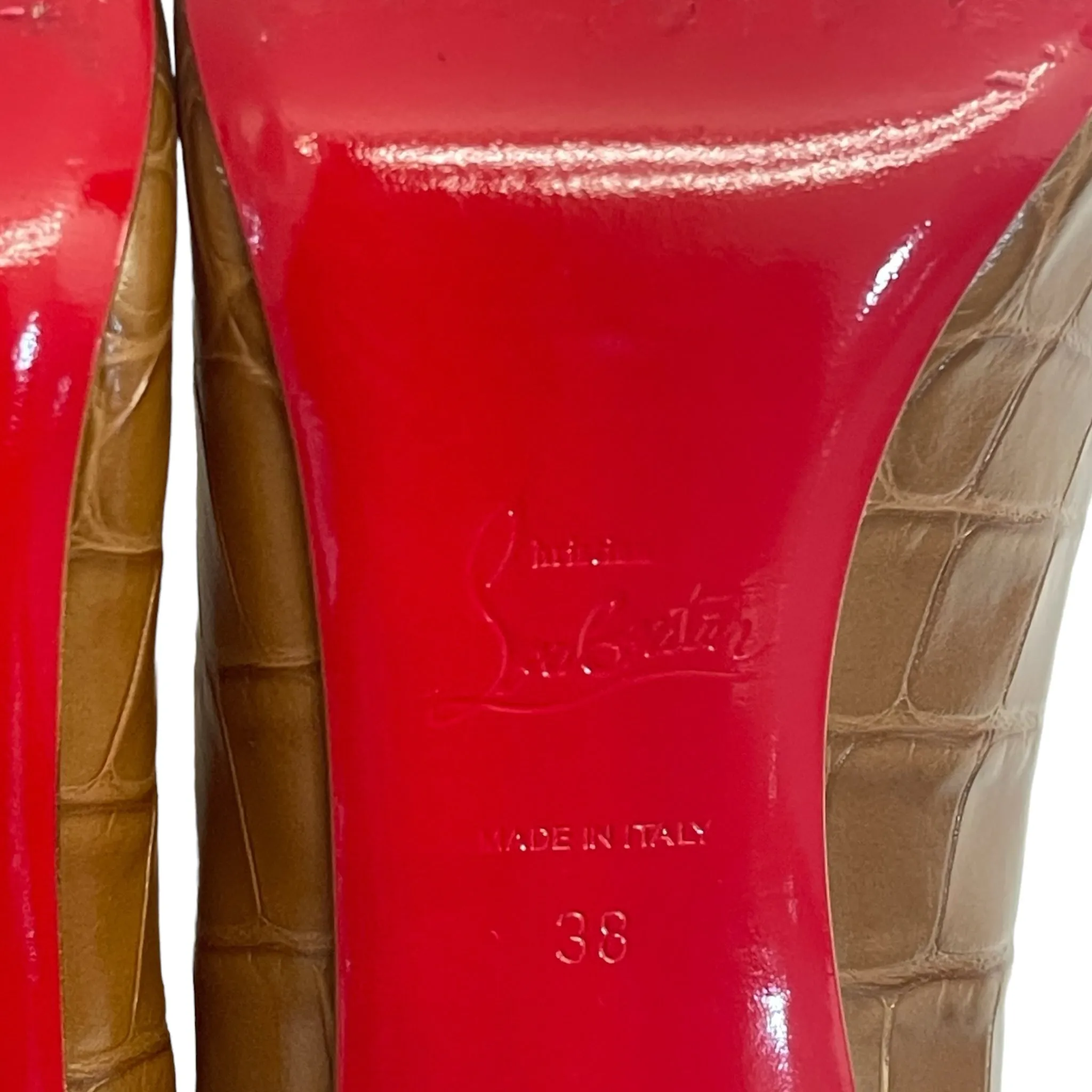 Christian Louboutin Kate Alligator Embossed Pumps Size EU 38