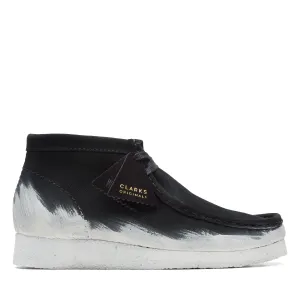 Clarks Mens Wallabee Boots Black/White