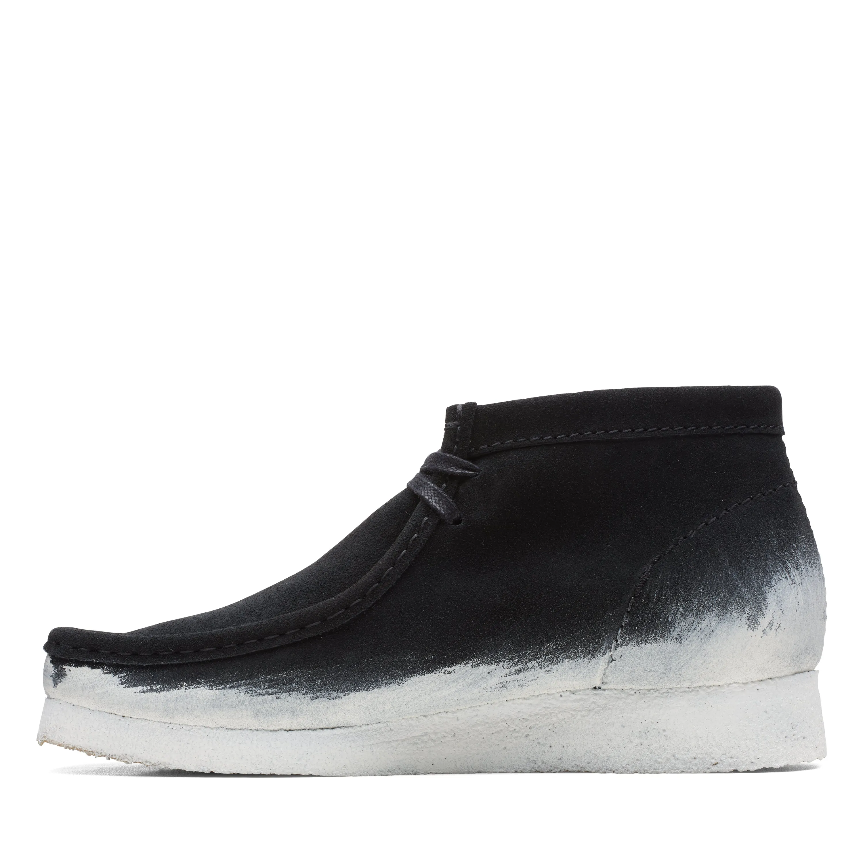 Clarks Mens Wallabee Boots Black/White