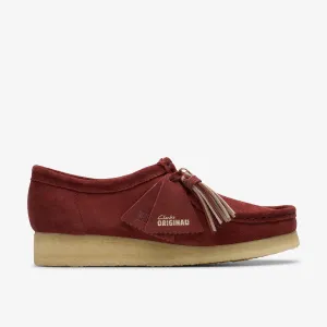 Clarks Women Wallabee Deep Red Suede 26179317