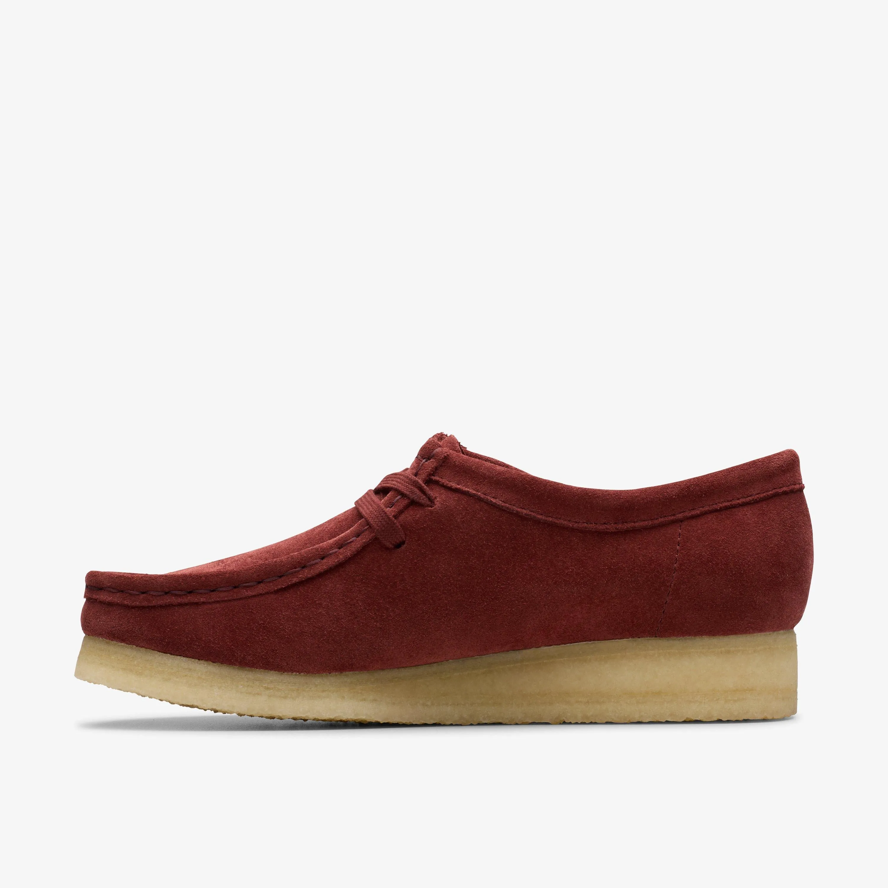 Clarks Women Wallabee Deep Red Suede 26179317