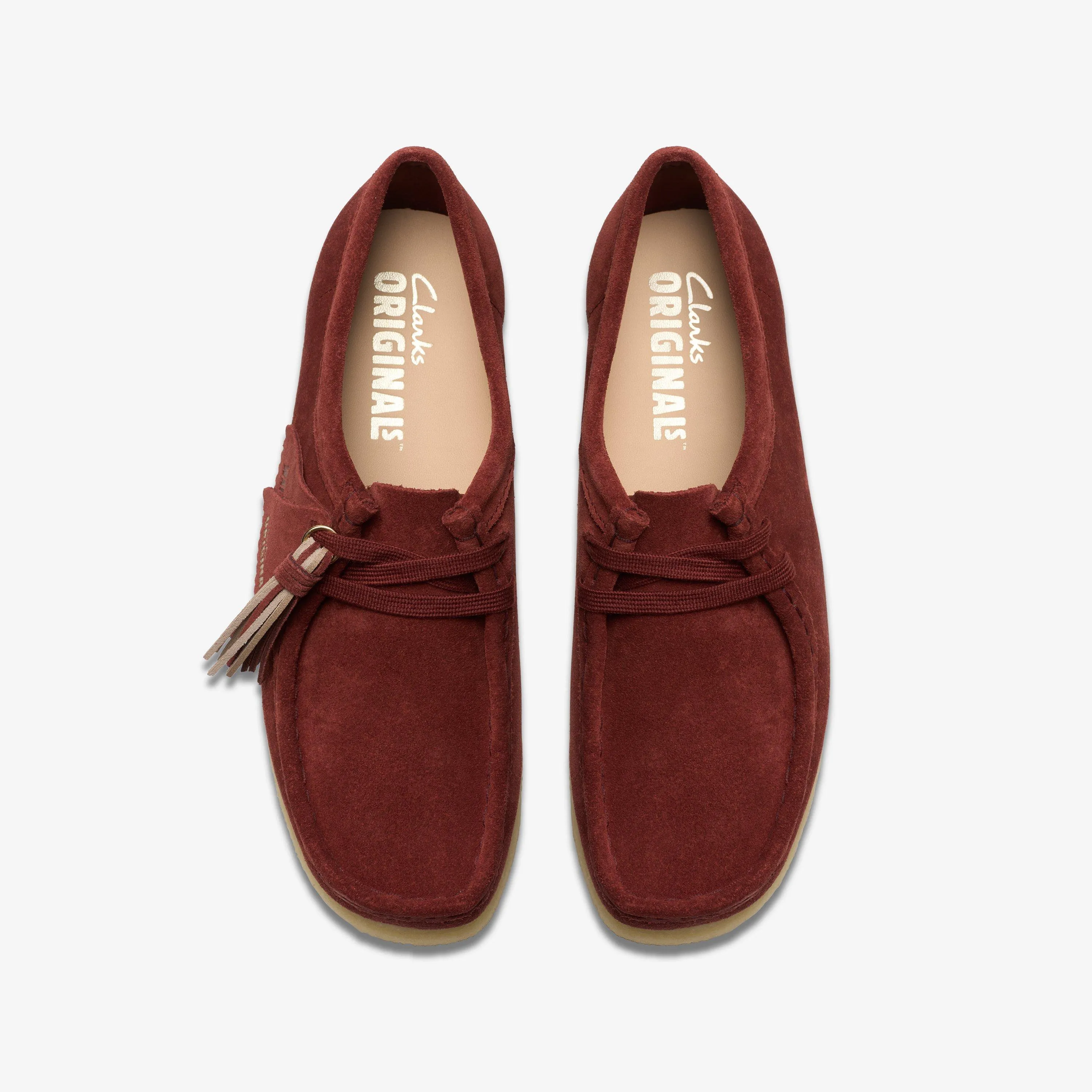 Clarks Women Wallabee Deep Red Suede 26179317