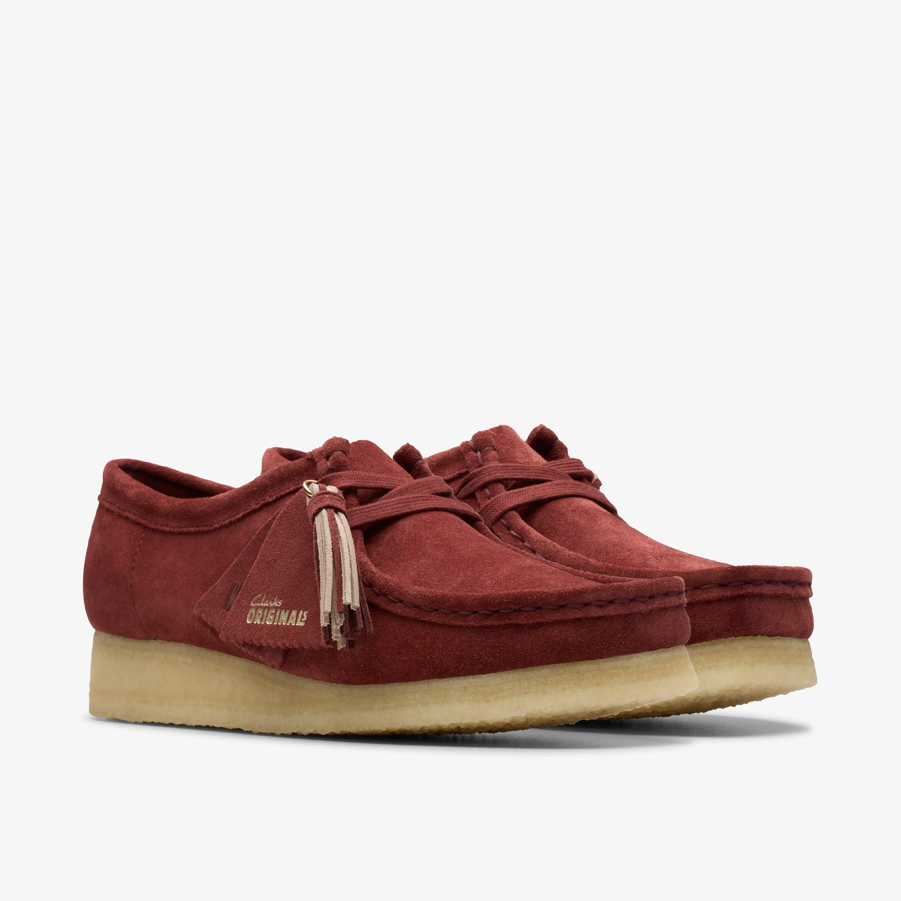 Clarks Women Wallabee Deep Red Suede 26179317