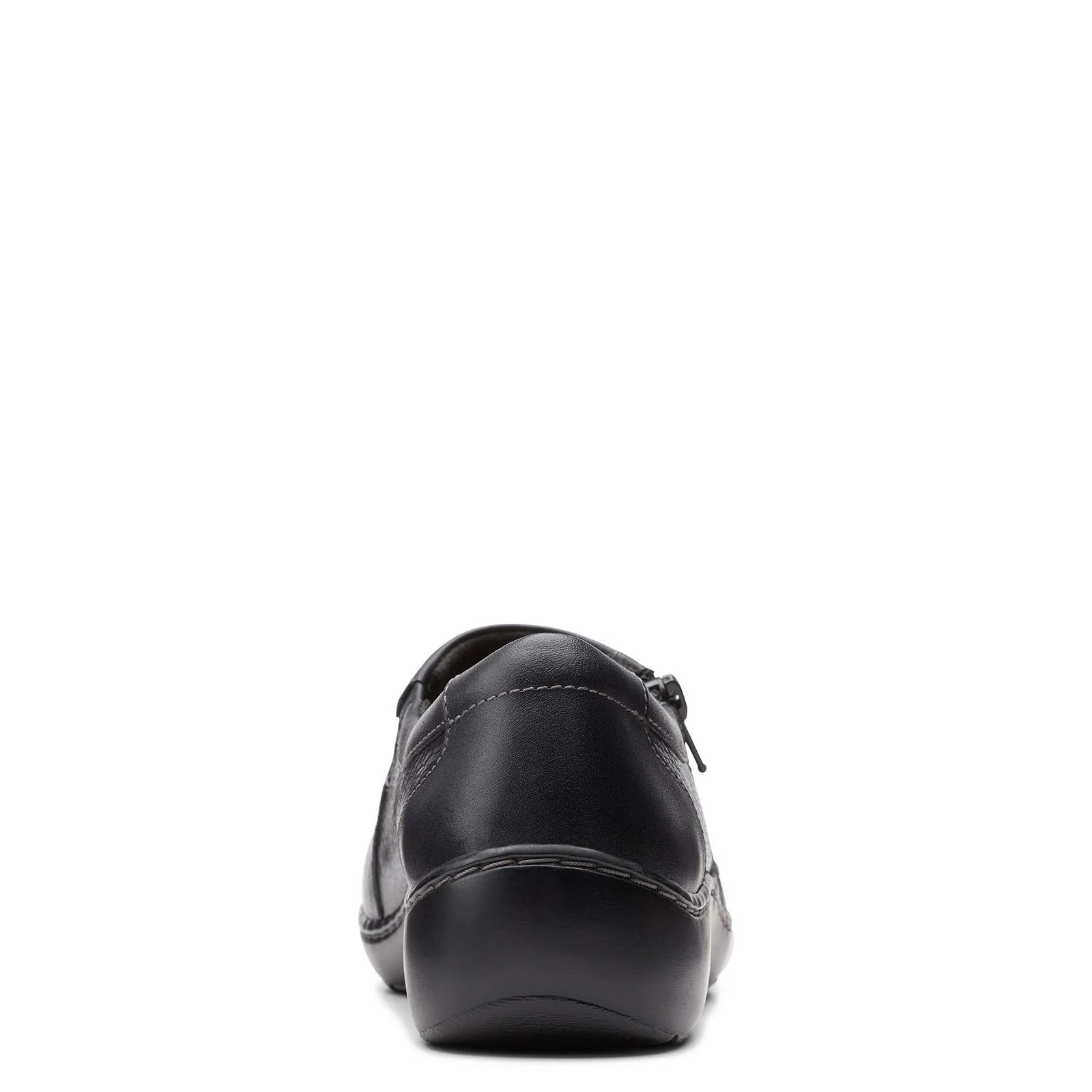 Clarks womens Cora Giny Loafer Flat, Black Tumbled/Smooth Leather, 8 US