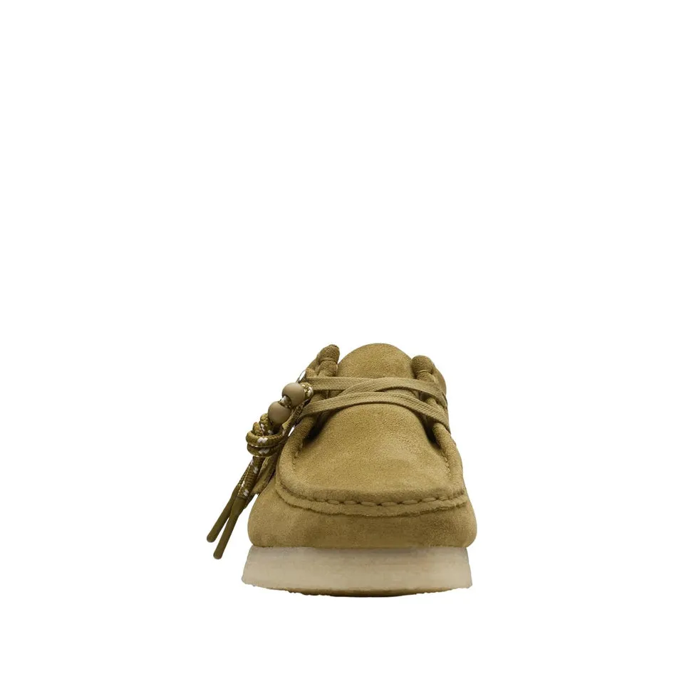 Clarks Women's Shoes Wallabee Mid Green Suede 26173241