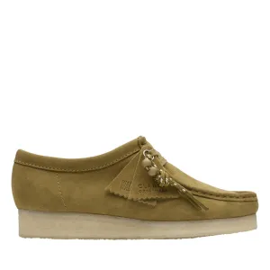 Clarks Women's Shoes Wallabee Mid Green Suede 26173241