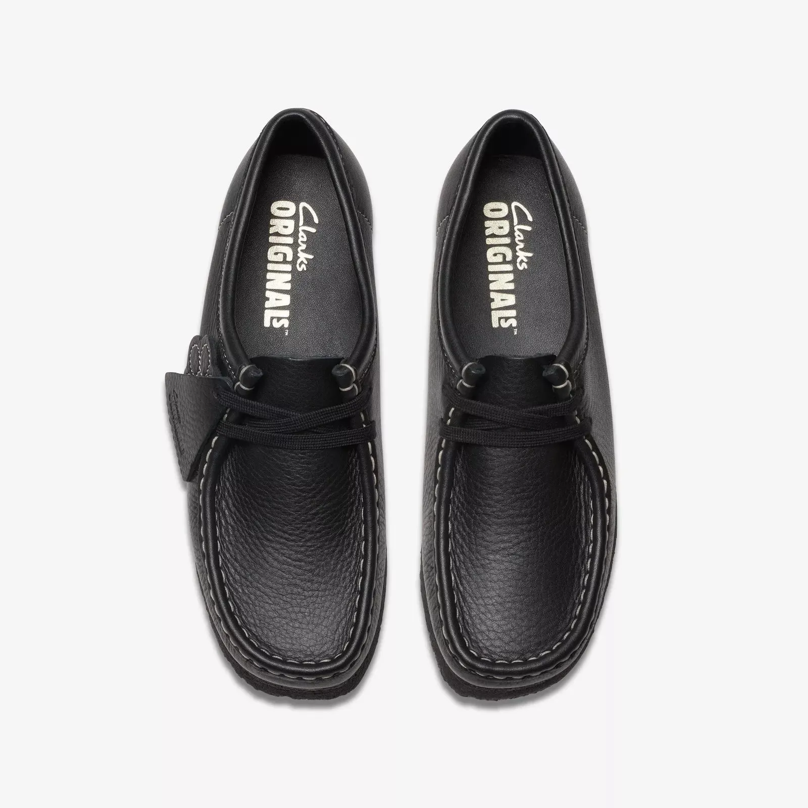 Clarks Women's Wallabee Black Tumbled Leather 26180679