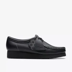 Clarks Women's Wallabee Black Tumbled Leather 26180679
