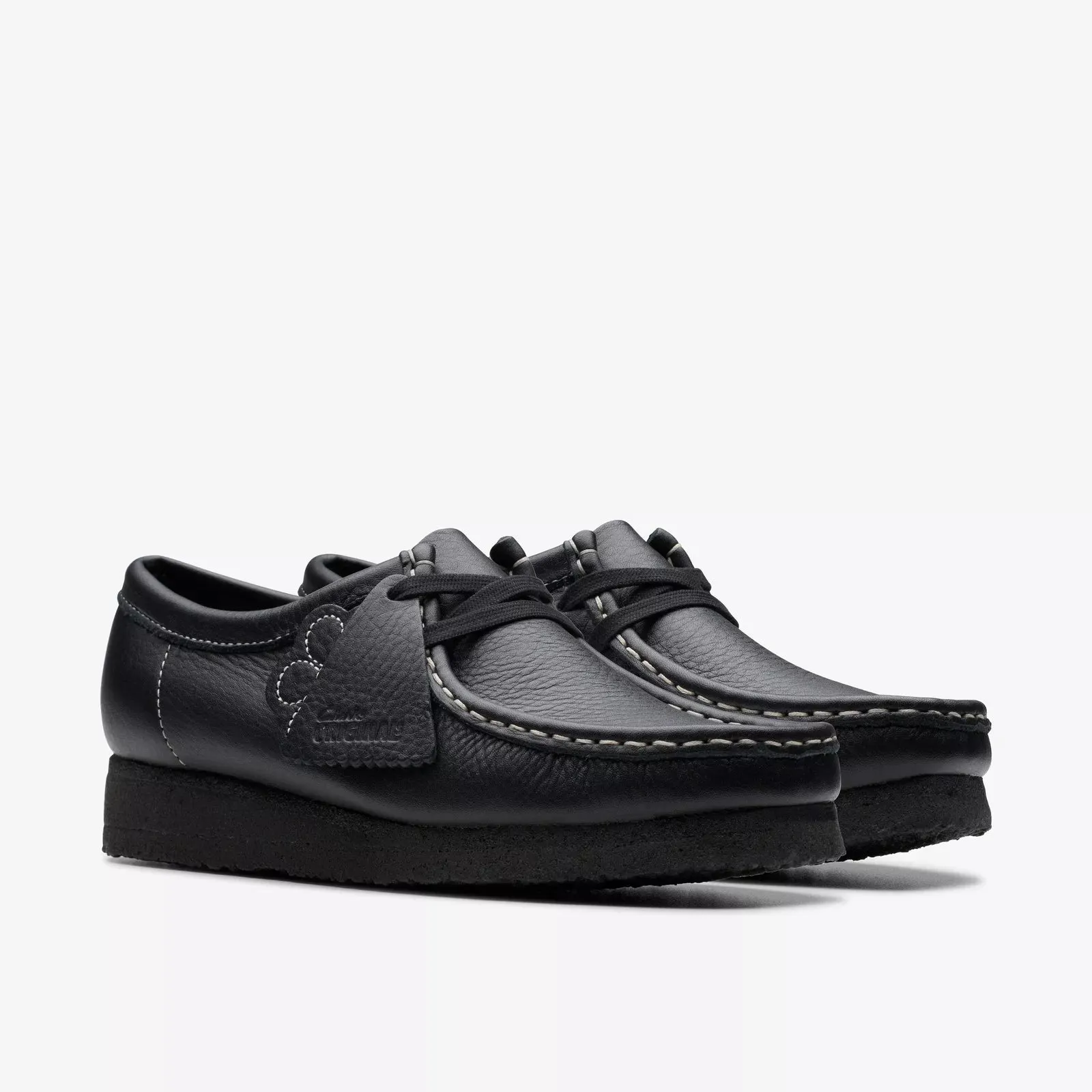 Clarks Women's Wallabee Black Tumbled Leather 26180679