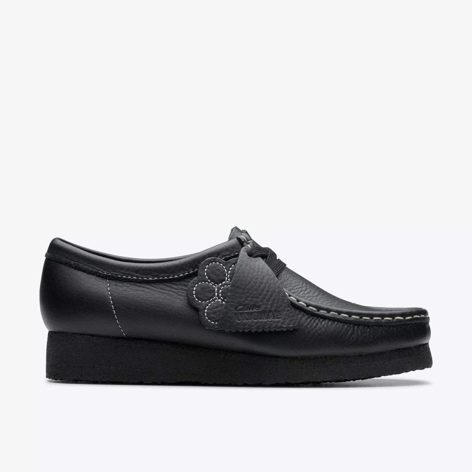 Clarks Women's Wallabee Black Tumbled Leather 26180679