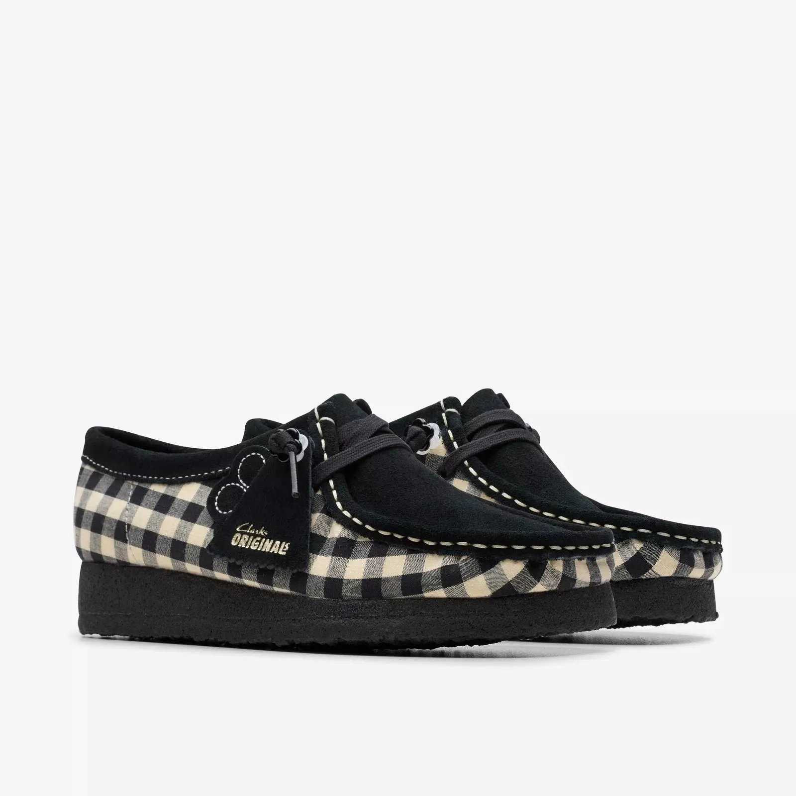 Clarks Women's Wallabee Black/White Gingham 26180672