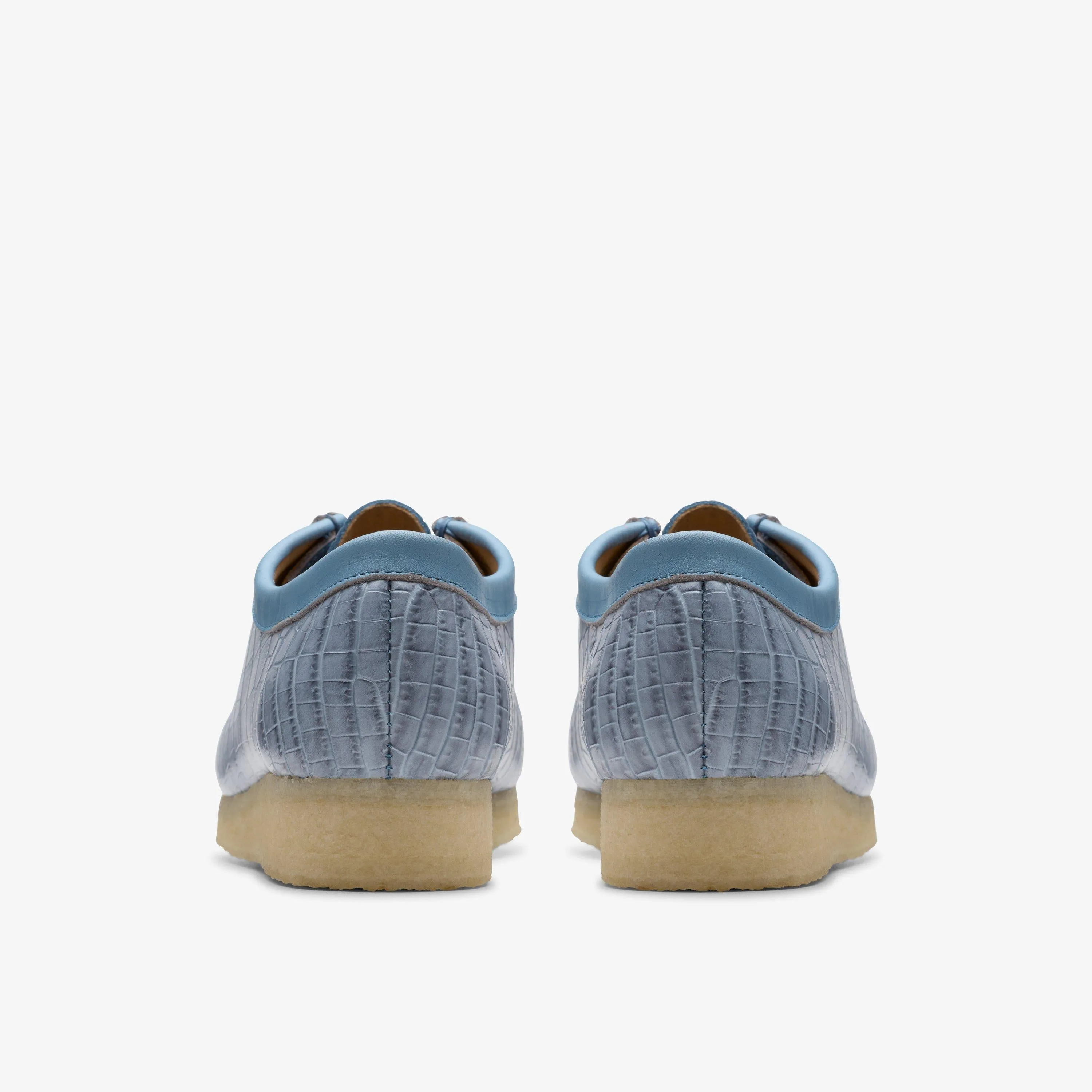 Clarks Women's Wallabee Powder Blue Croc 26180681