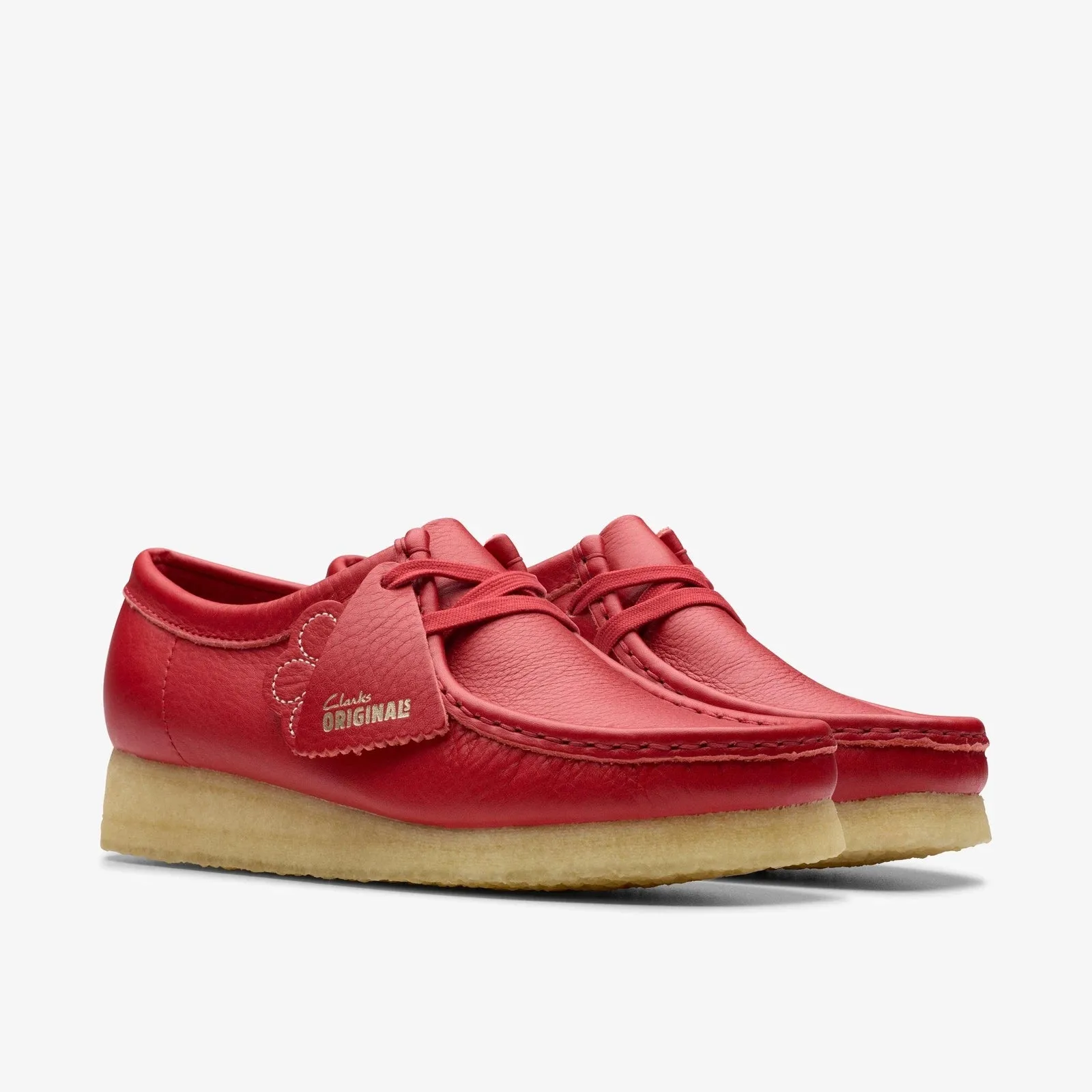 Clarks Women's Wallabee Red Leather 26180683