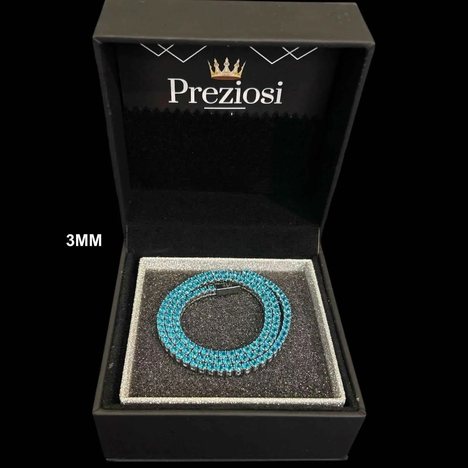 Collana Tennis Blu Azzurra Luxury Inox