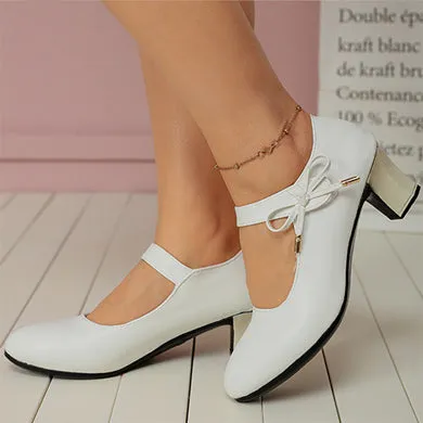 Comfortable Women's Mid-heel Buckle Mother Shoes