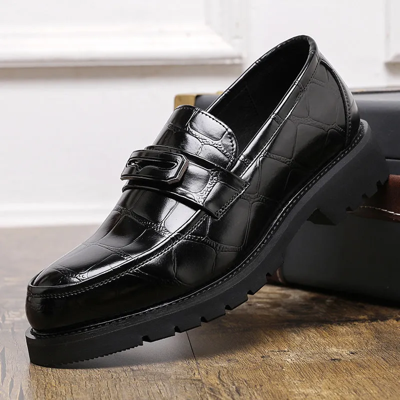 Croc-Embossed Gloss Loafers