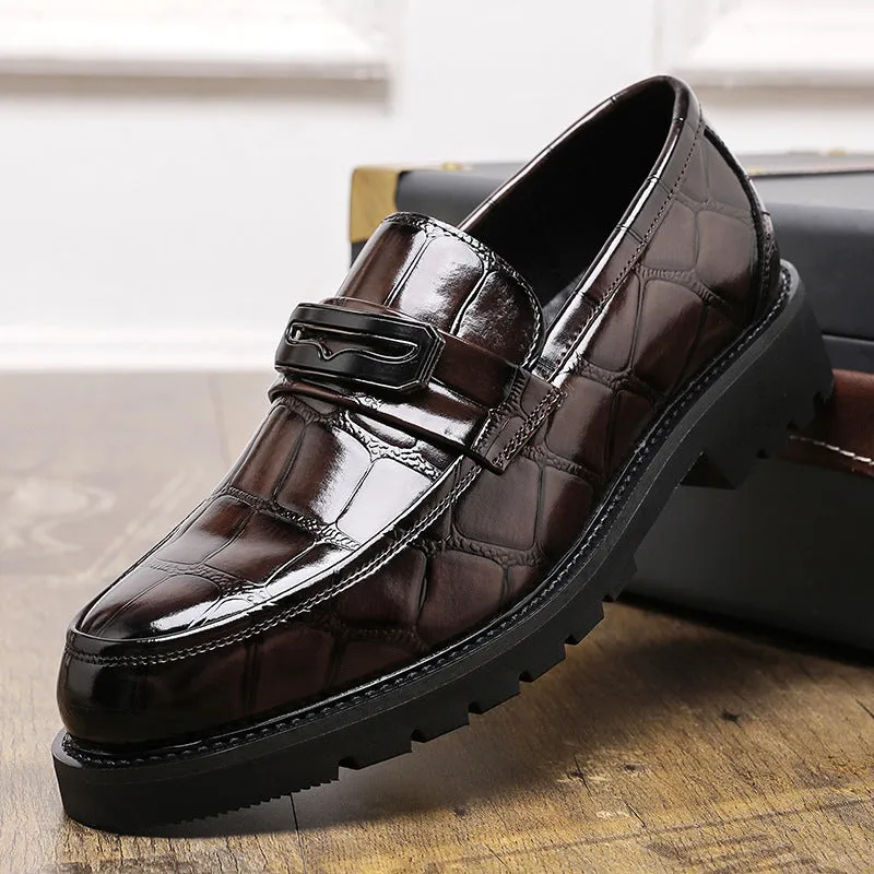 Croc-Embossed Gloss Loafers