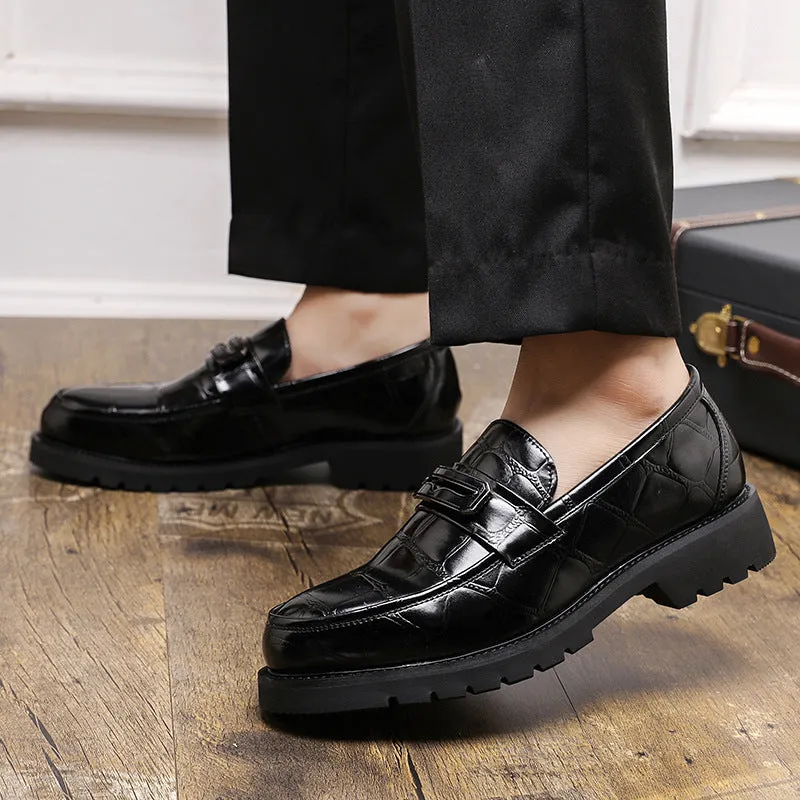 Croc-Embossed Gloss Loafers
