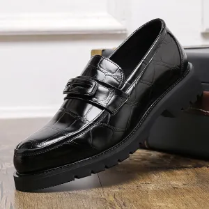 Croc-Embossed Gloss Loafers