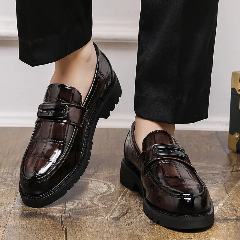 Croc-Embossed Gloss Loafers